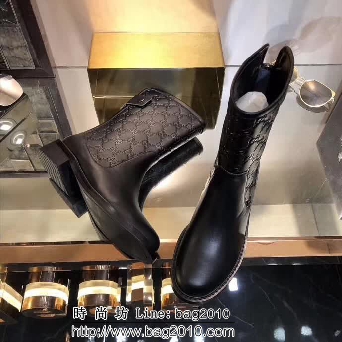 GUCCI古馳 獨家最新單品 高端時尚 軟牛皮中筒靴 QZS1365